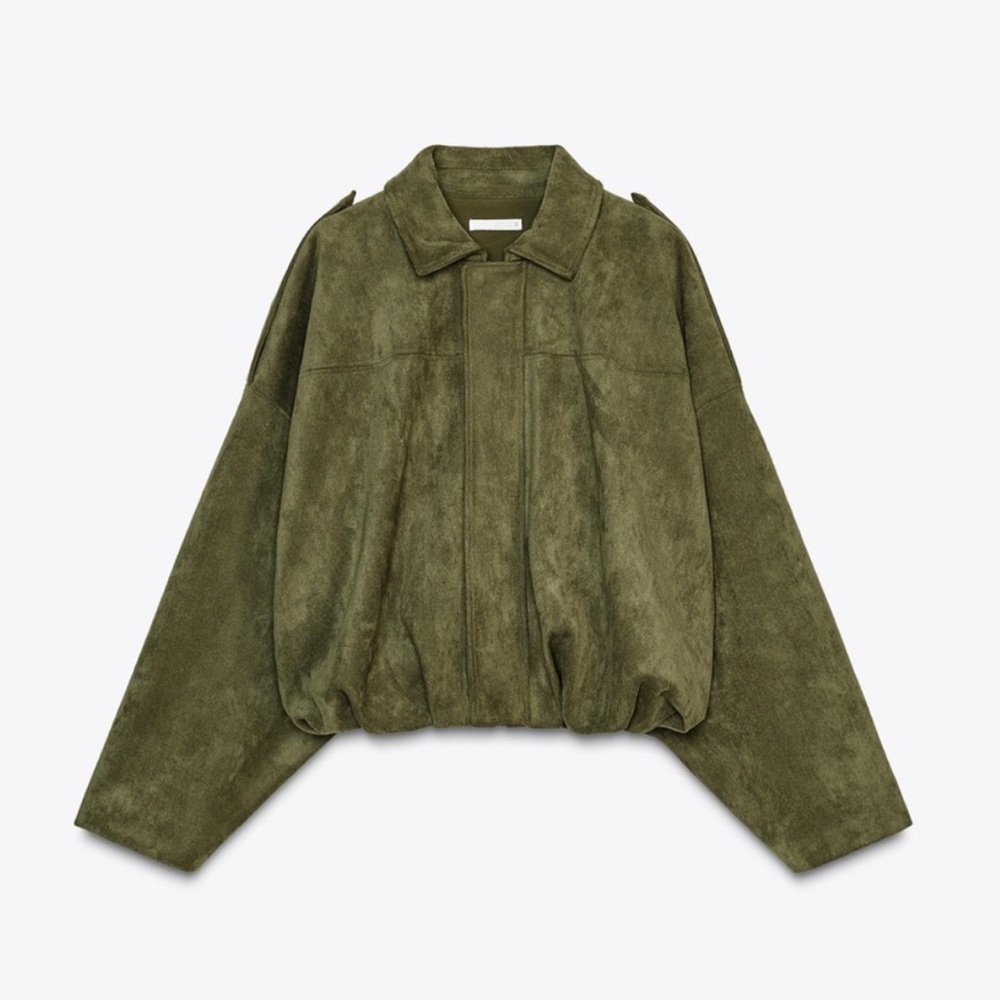 Zara suede green Women's Jacket
